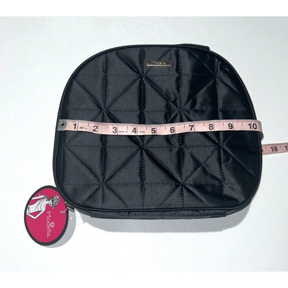 NWT Modella Black Travel Cosmetic Makeup Bag Toiletry Organizer‎ Storage Case